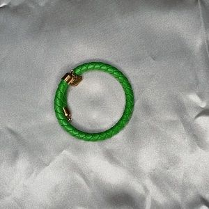Alex and Ani green leather bracelet